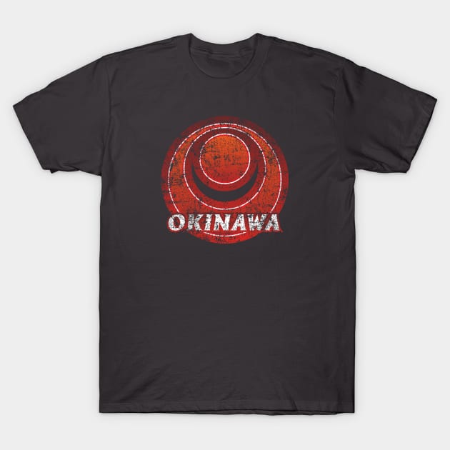 Okinawa Prefecture Japanese Symbol Distressed T-Shirt by PsychicCat